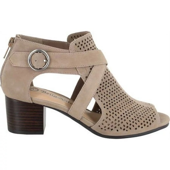 Bella Vita Women's Almond Kidsuede Leather Dara Dress Shooties Brown Size 6 WW